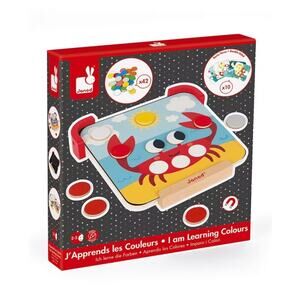 Janod "I Am Learning Colours - Magnetic Chips"  20 activity cards magnets chalk
